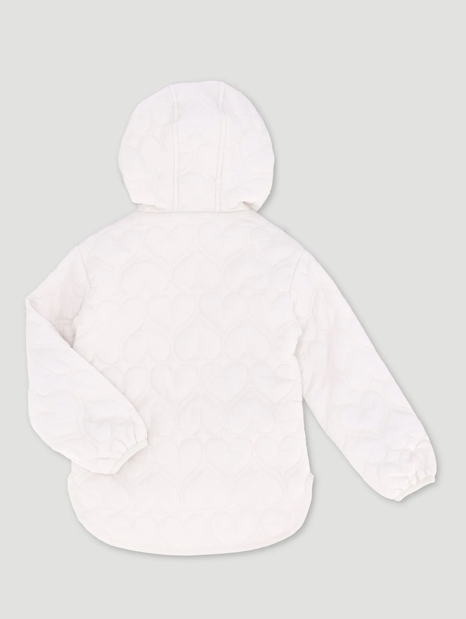 Pre-Girls Hooded Heart Quilted Puffer - Cream sold by Edgars product image thumbnail 2