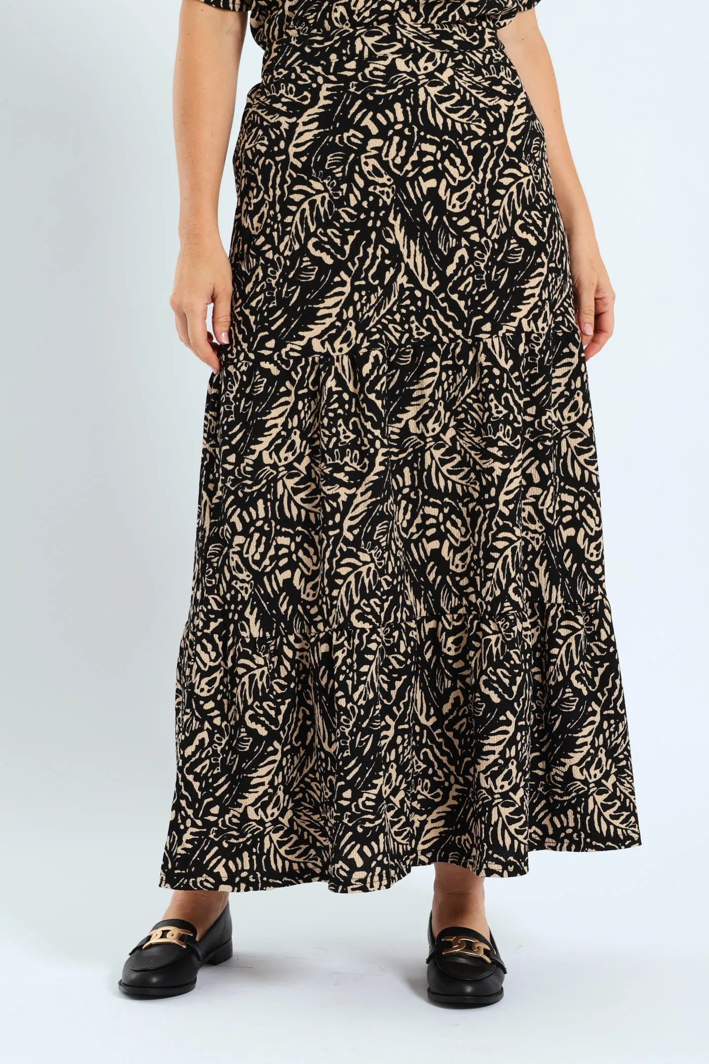 Tiered Knit Maxi Skirt - Black/Cream sold by Edgars product image thumbnail 3