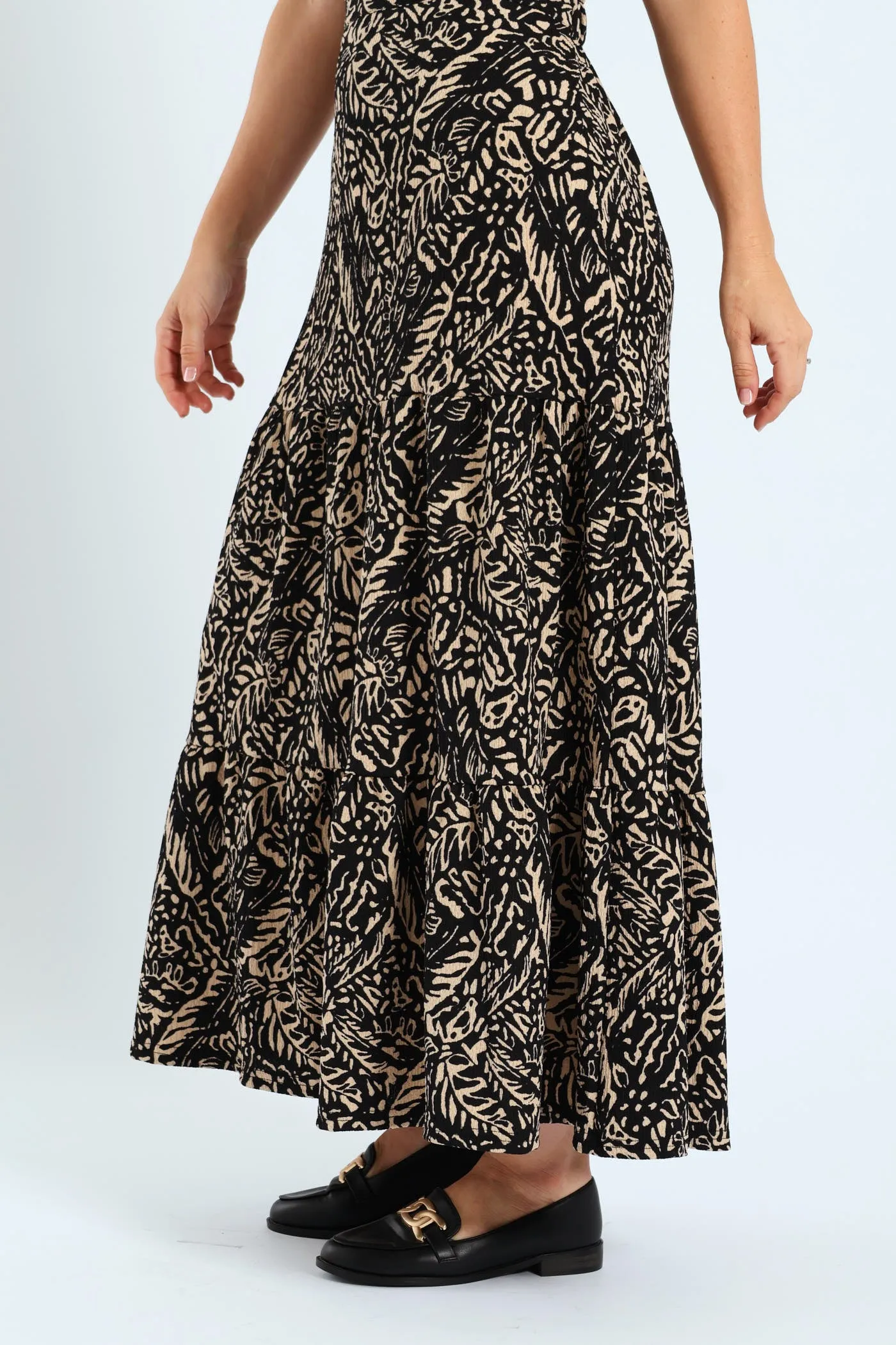 Tiered Knit Maxi Skirt - Black/Cream sold by Edgars product image thumbnail 2