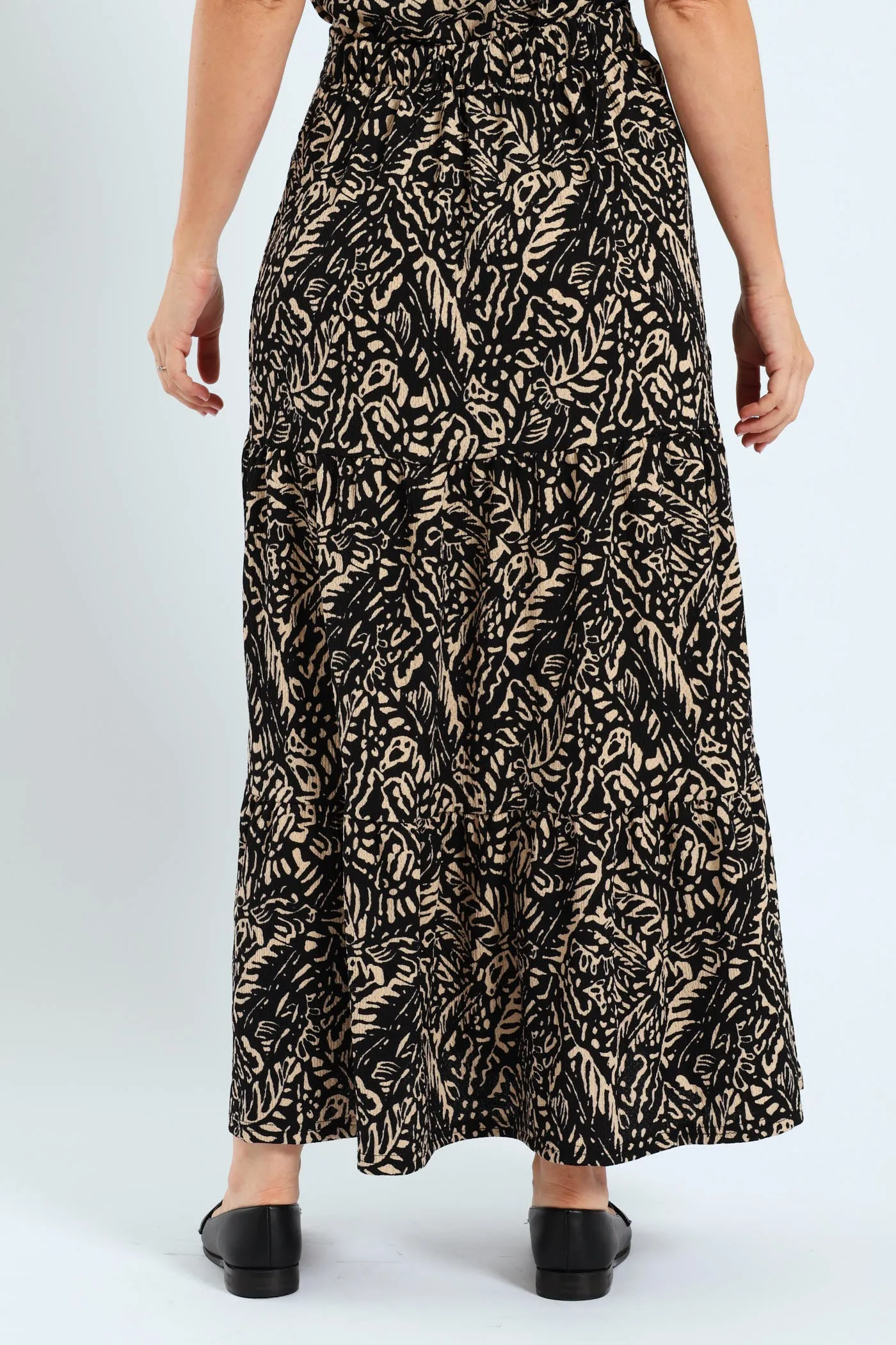 Tiered Knit Maxi Skirt - Black/Cream sold by Edgars product image thumbnail 4