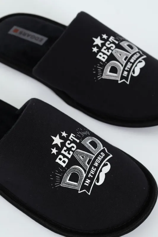 Best Dad Slogan Slipper - Black sold by Edgars