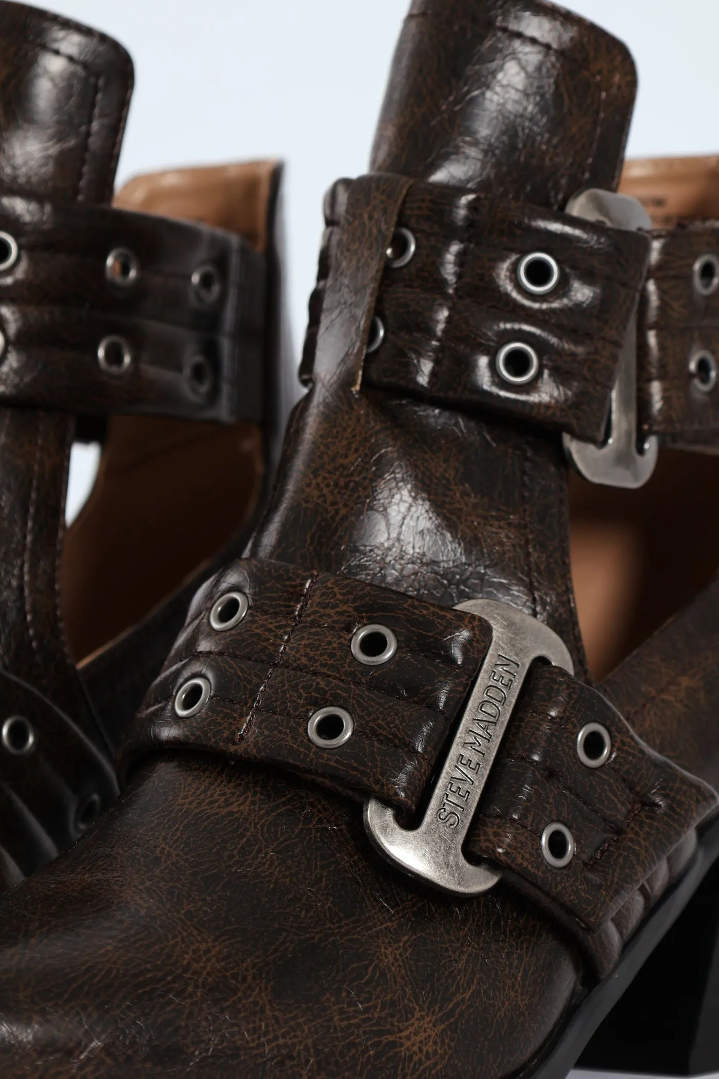 Giustine Pointed Toe Double Buckle Heeled Boot - Brown sold by Edgars product image thumbnail 2