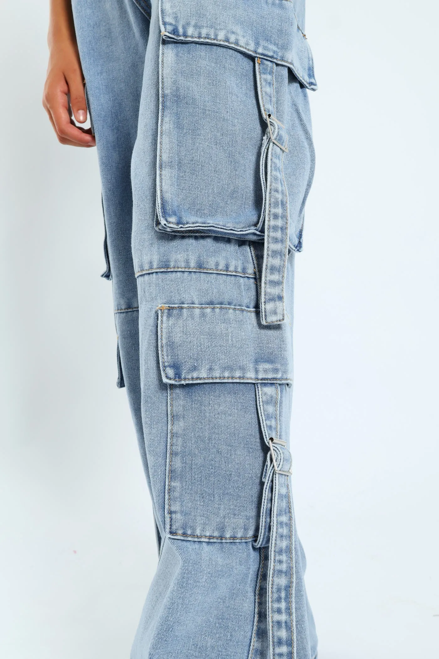 Girls Cargo Straps Denim - Light Blue sold by Edgars product image thumbnail 2