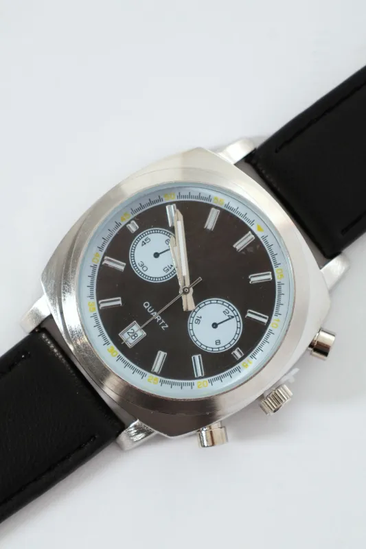 Square Face Watch - Black/Silver sold by Edgars