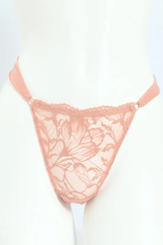 Lace & Mesh Tanga Panty - Rose sold by Edgars 