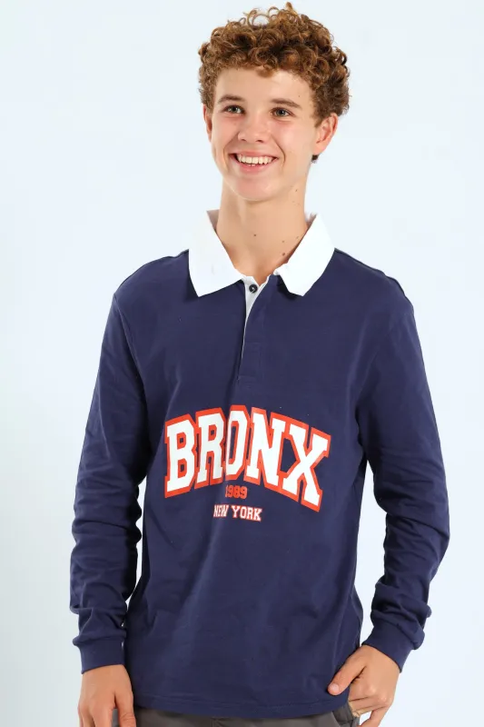 Boys Bronx Rugby Golfer - Navy sold by Edgars