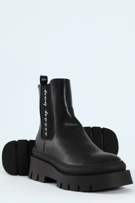 Chunky Chelsea Boot - Black sold by Edgars