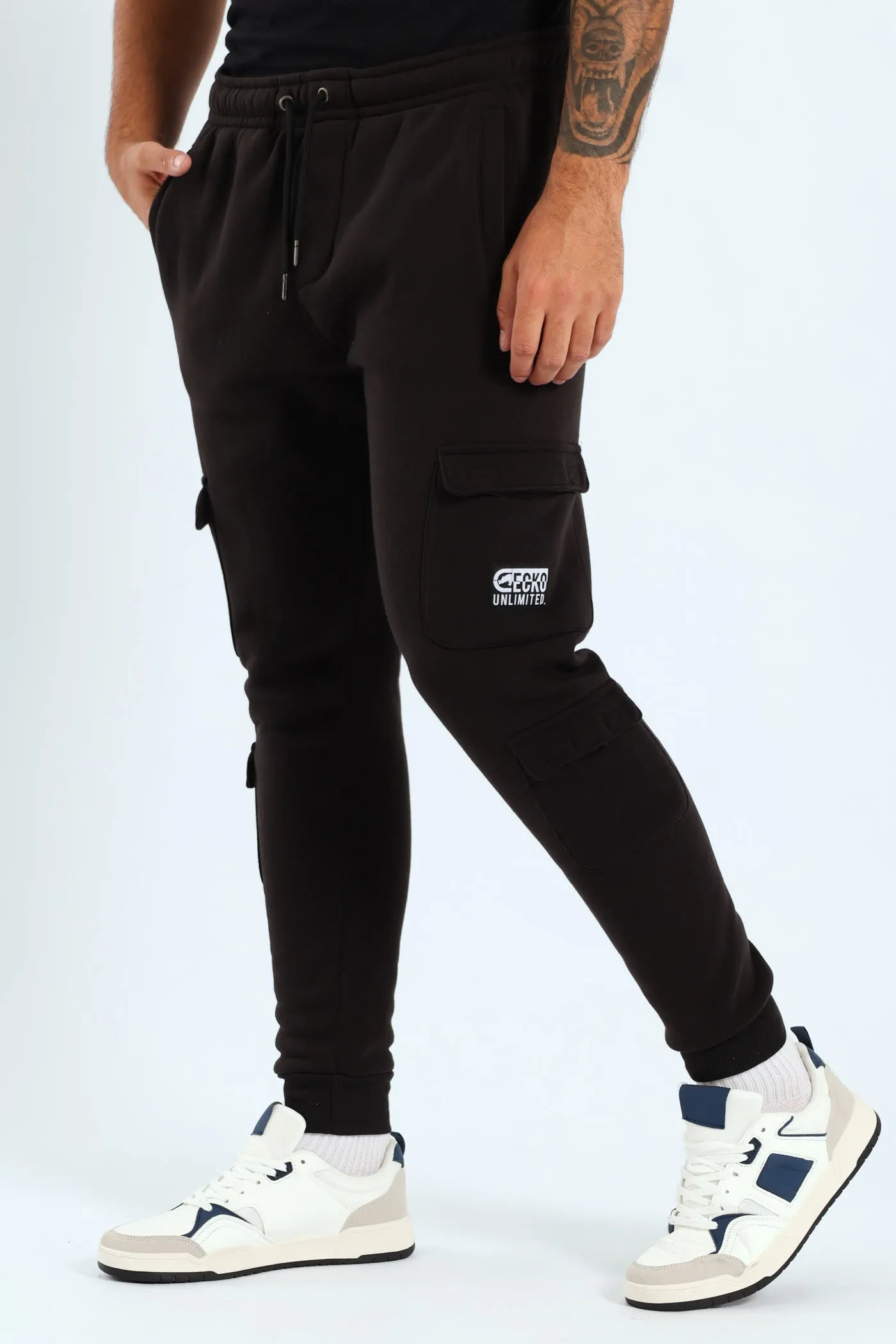 Patch Fleece Joggrer - Black sold by Edgars