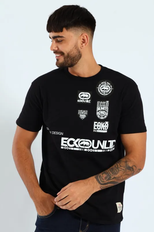 Multi Badge Tee - Black sold by Edgars
