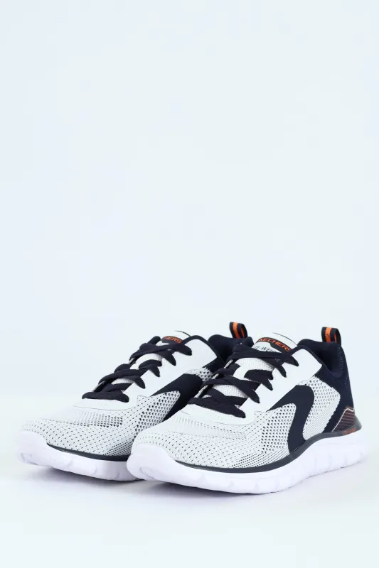 Track Lace Up Trainer - White/Navy sold by Edgars