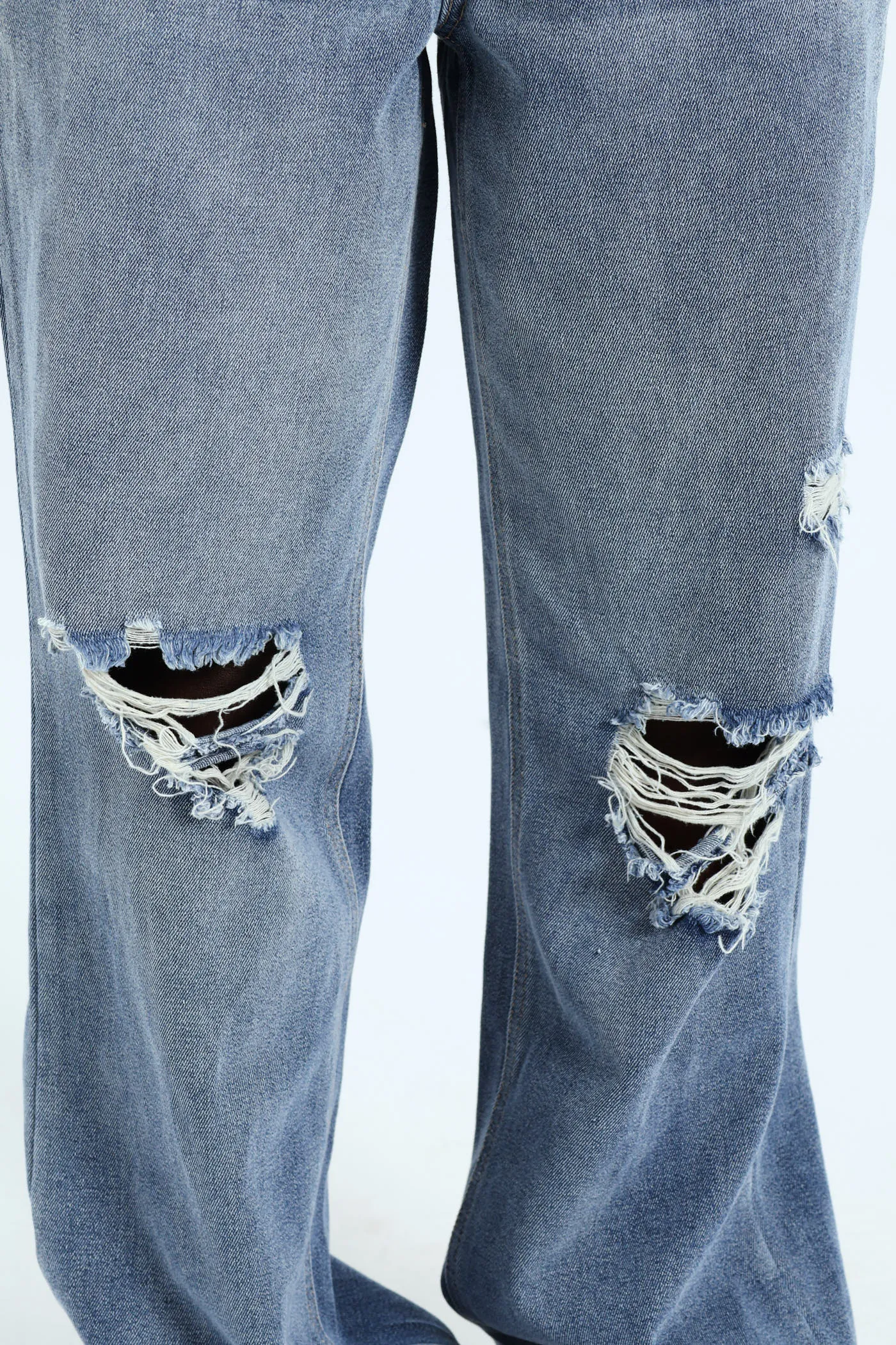 Rip & Repair Regular Rise Wide Leg Denim - Mid Blue sold by Edgars product image thumbnail 5