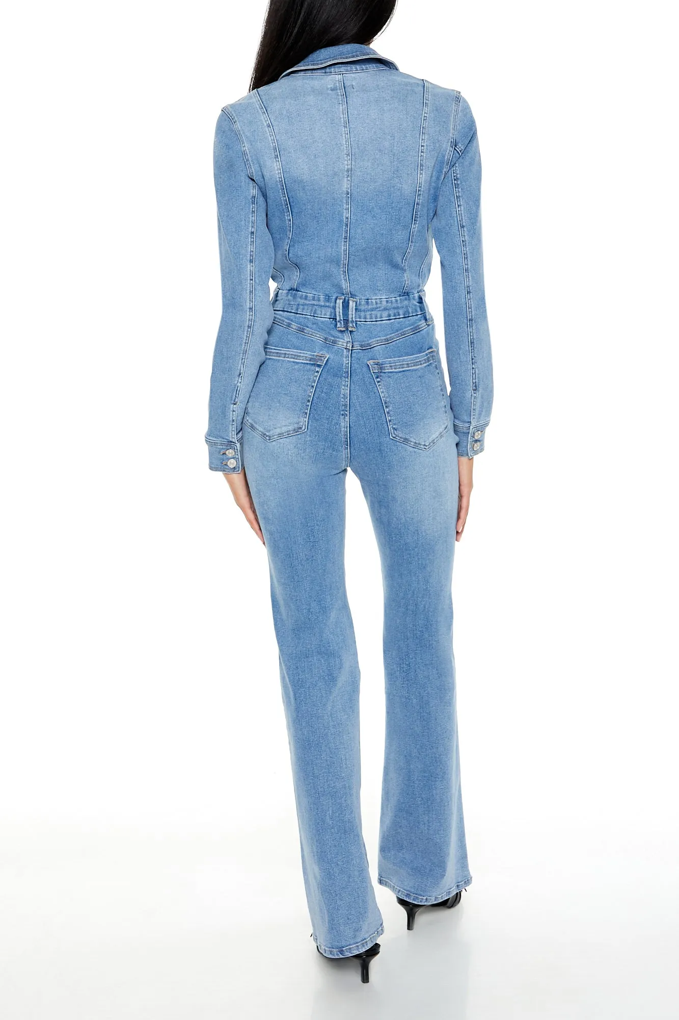 Denim Bootcut Zip-Up Jumpsuit - Mid Blue sold by Edgars product image thumbnail 4