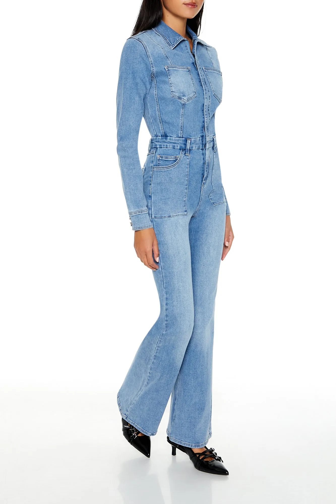 Denim Bootcut Zip-Up Jumpsuit - Mid Blue sold by Edgars product image thumbnail 3