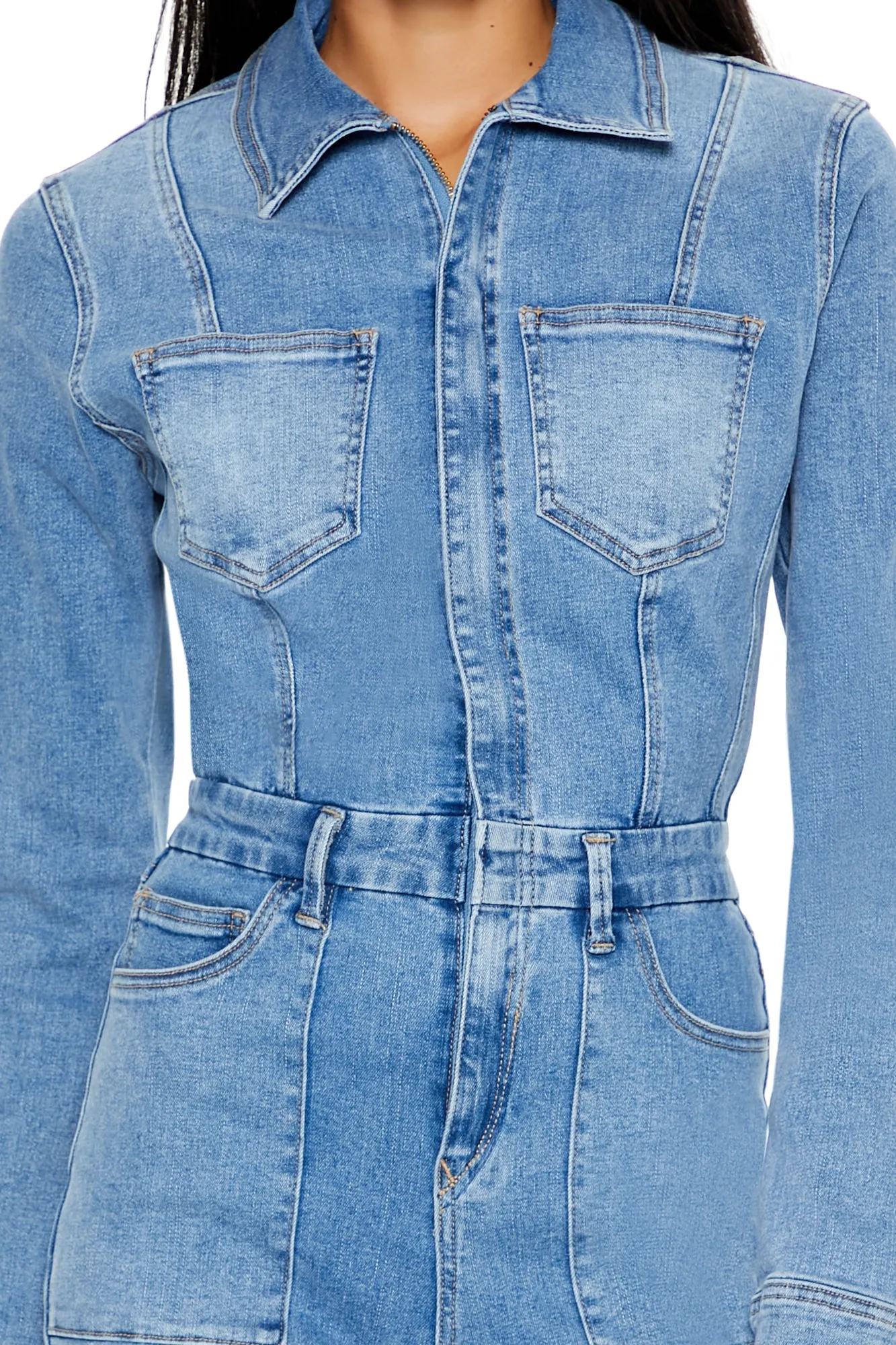 Denim Bootcut Zip-Up Jumpsuit - Mid Blue sold by Edgars product image thumbnail 5