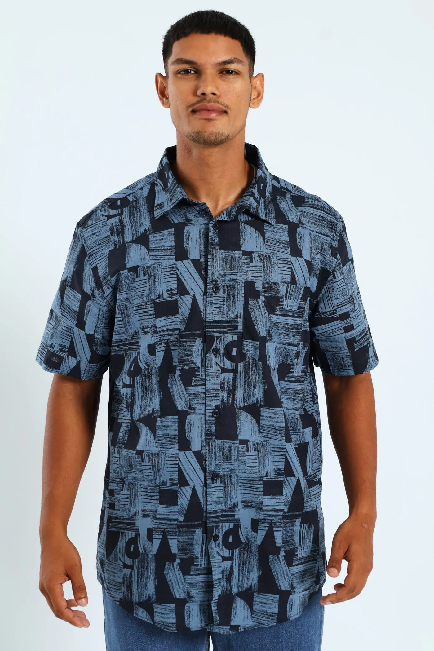 Abstract Shape Shirt - Navy sold by Edgars