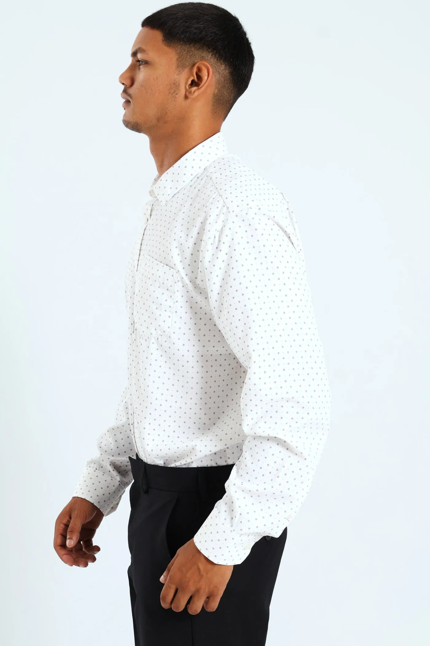 Cluster Spot Textured Shirt - White/Red sold by Edgars product image thumbnail 3