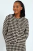 Collarless Houndstooth Blazer - Black/Beige sold by Edgars 