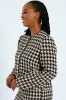 Collarless Houndstooth Blazer - Black/Beige sold by Edgars 