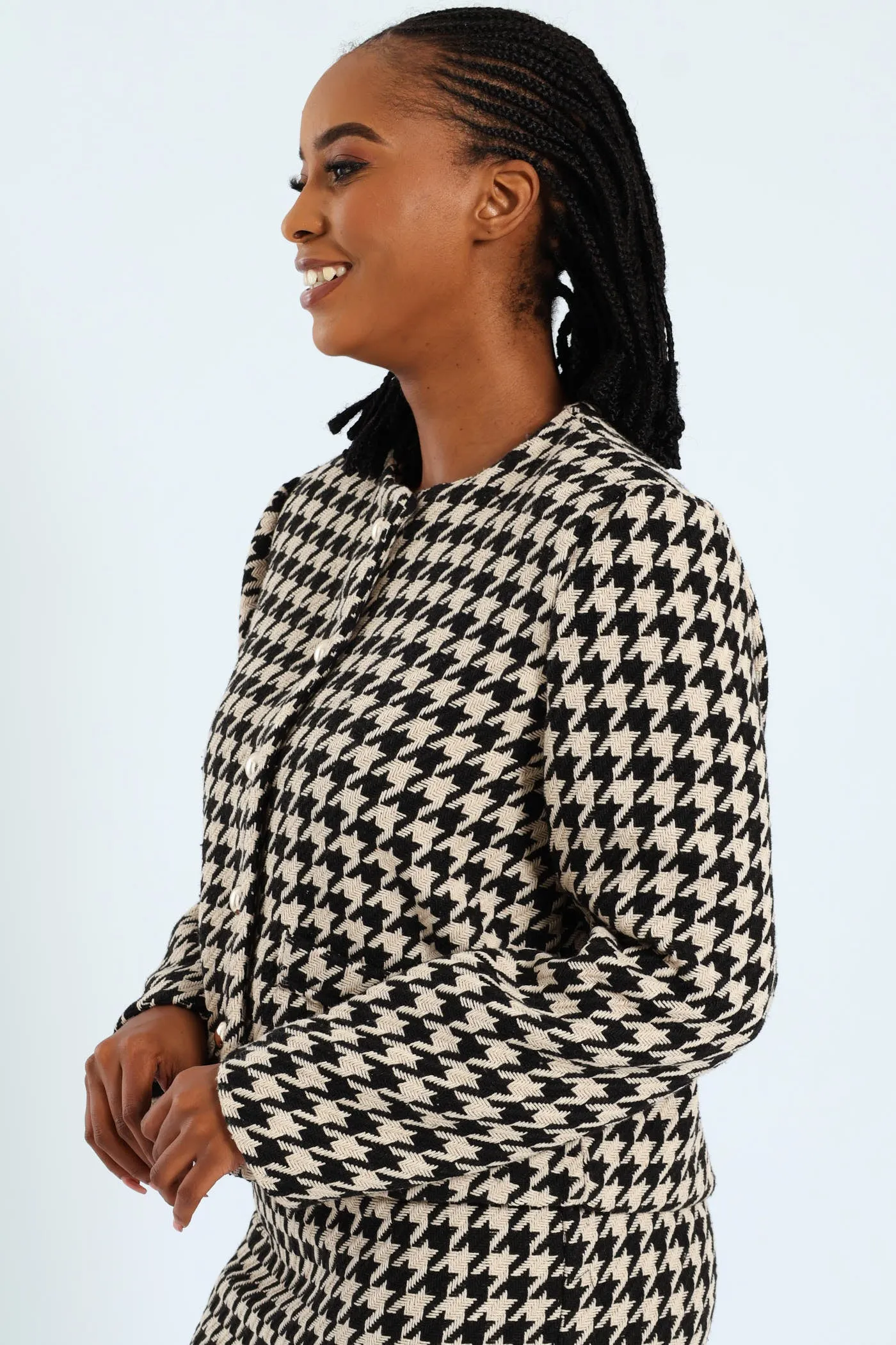Collarless Houndstooth Blazer - Black/Beige sold by Edgars product image thumbnail 3