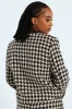 Collarless Houndstooth Blazer - Black/Beige sold by Edgars 