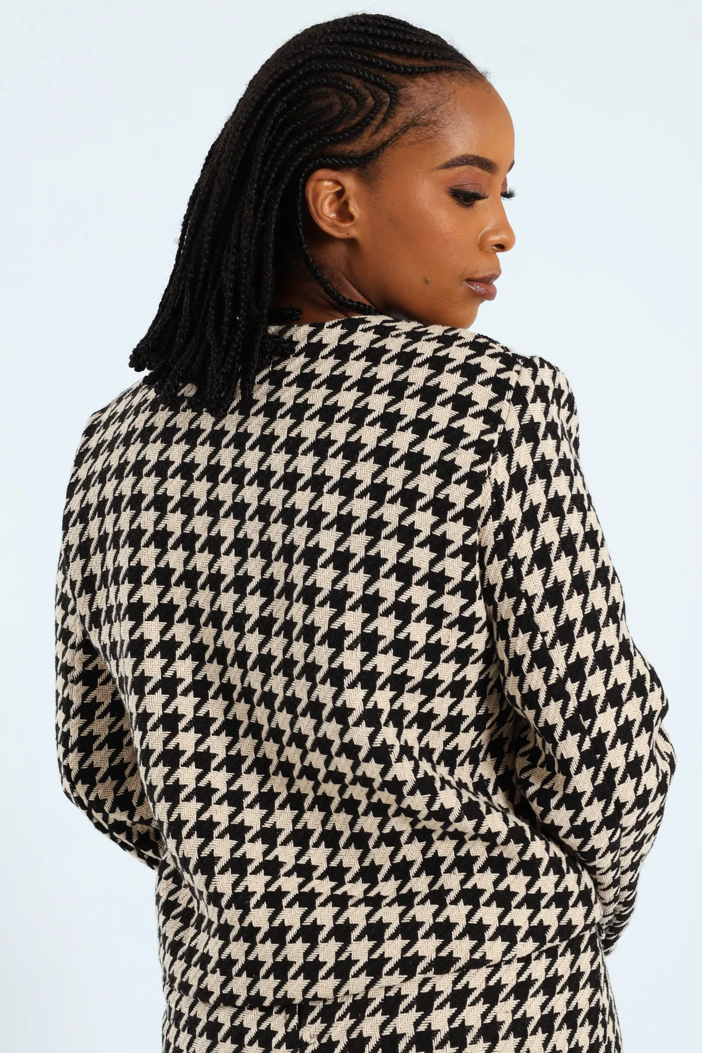 Collarless Houndstooth Blazer - Black/Beige sold by Edgars product image thumbnail 4