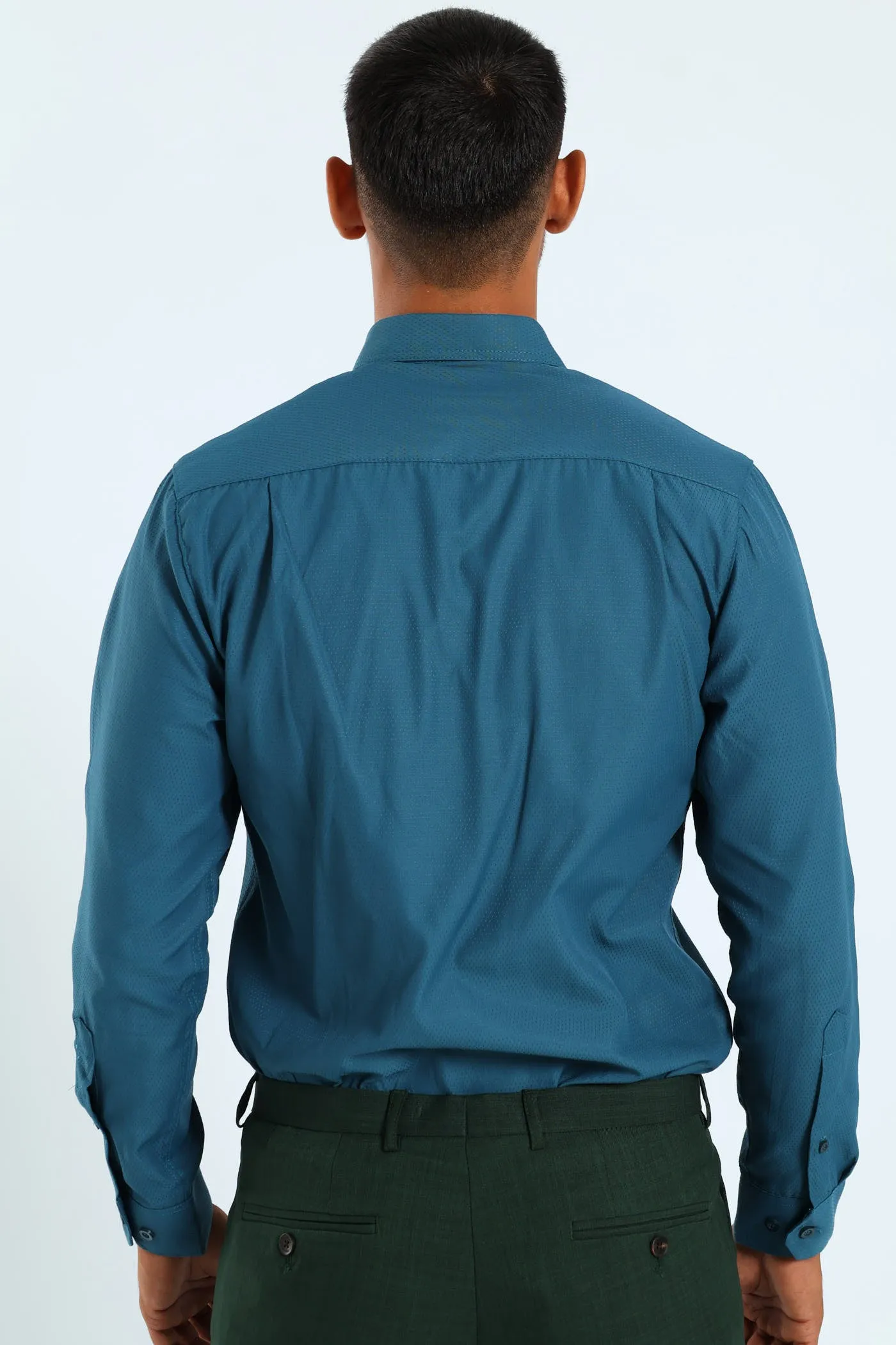 Tonal Textured Spot Shirt - Teal sold by Edgars product image thumbnail 3