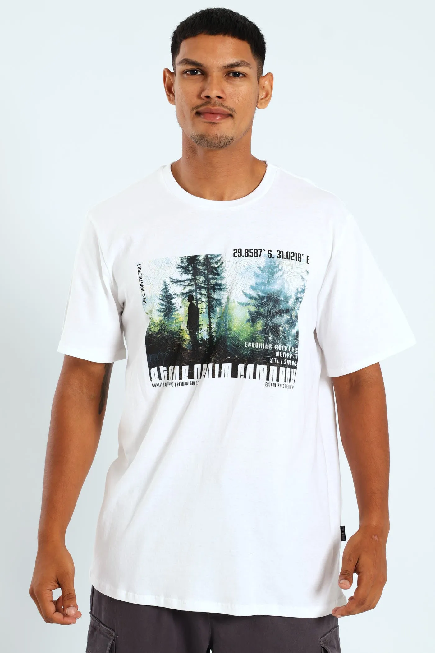 Woodlands Photo Print Tee - White sold by Edgars