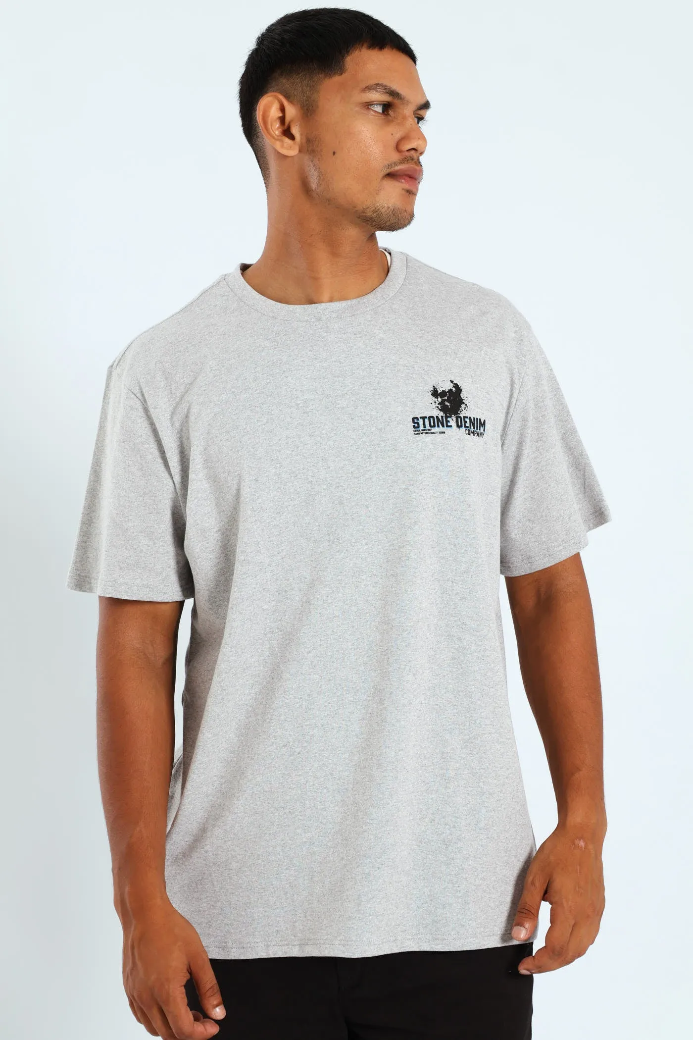 Icon Skull Front & Back Tee - Grey Melange sold by Edgars