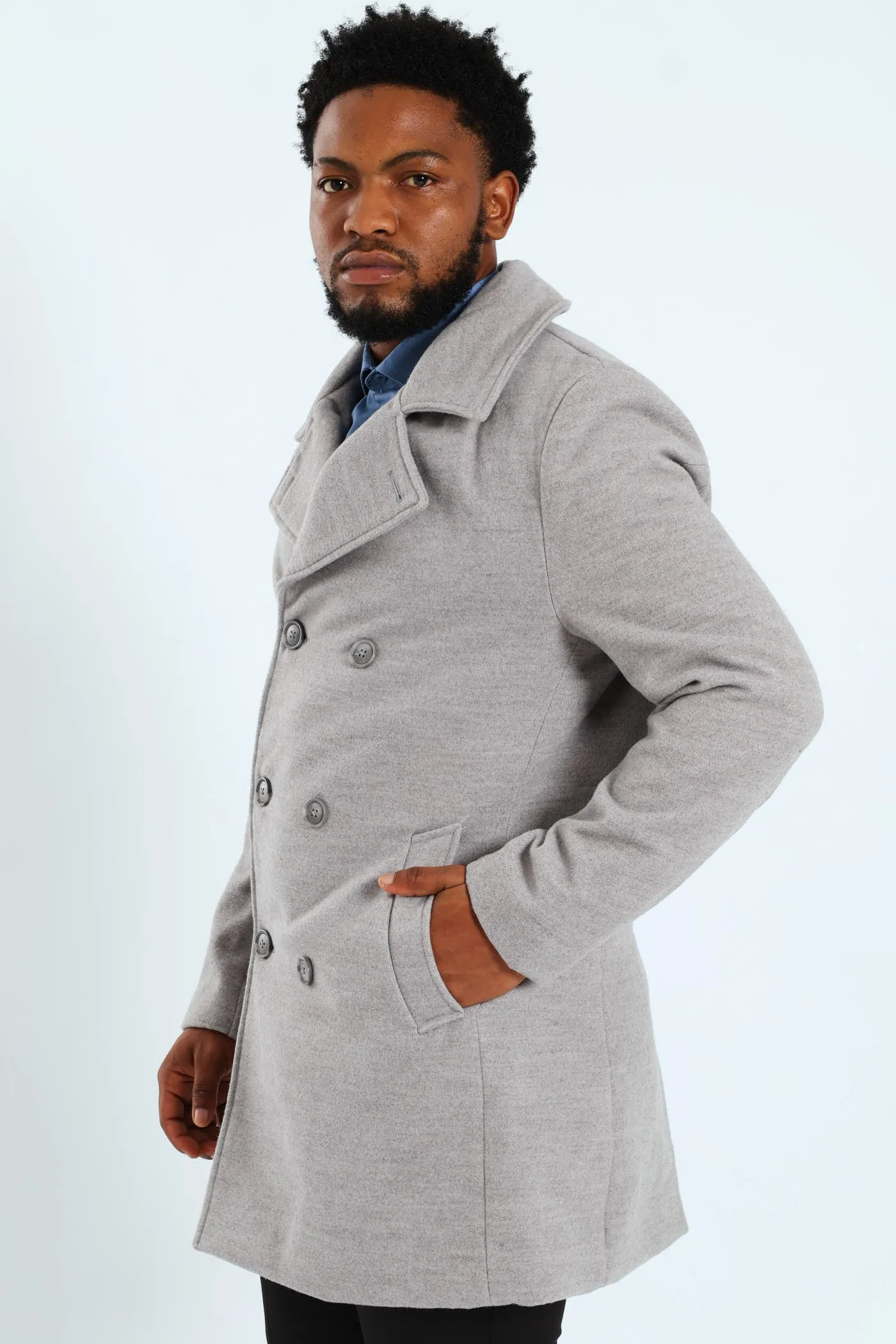 Melton Coat - Grey Melange sold by Edgars product image thumbnail 2