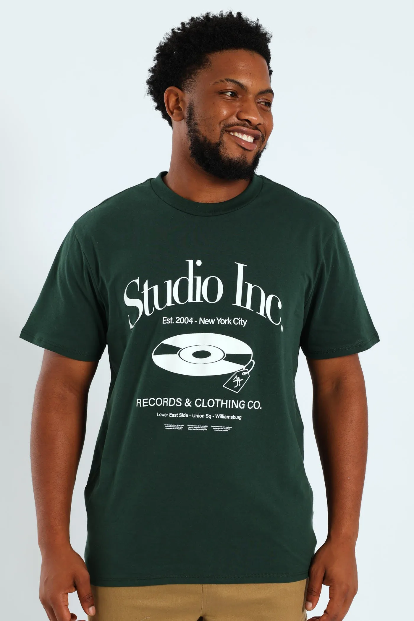 Music CD Front Print Tee - Green sold by Edgars