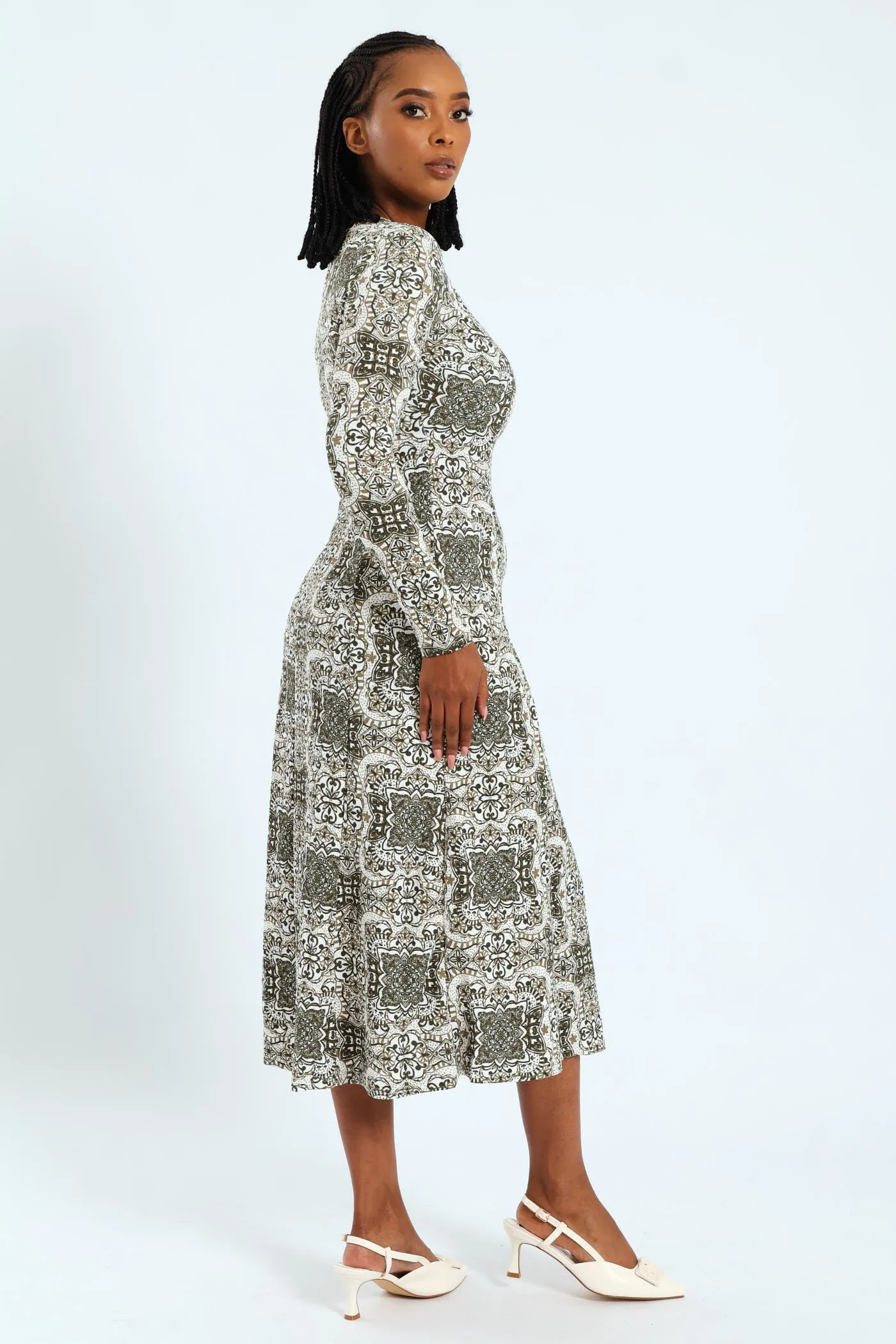 Fit & Flare Panelled Knit Midi Dress sold by Edgars product image thumbnail 2