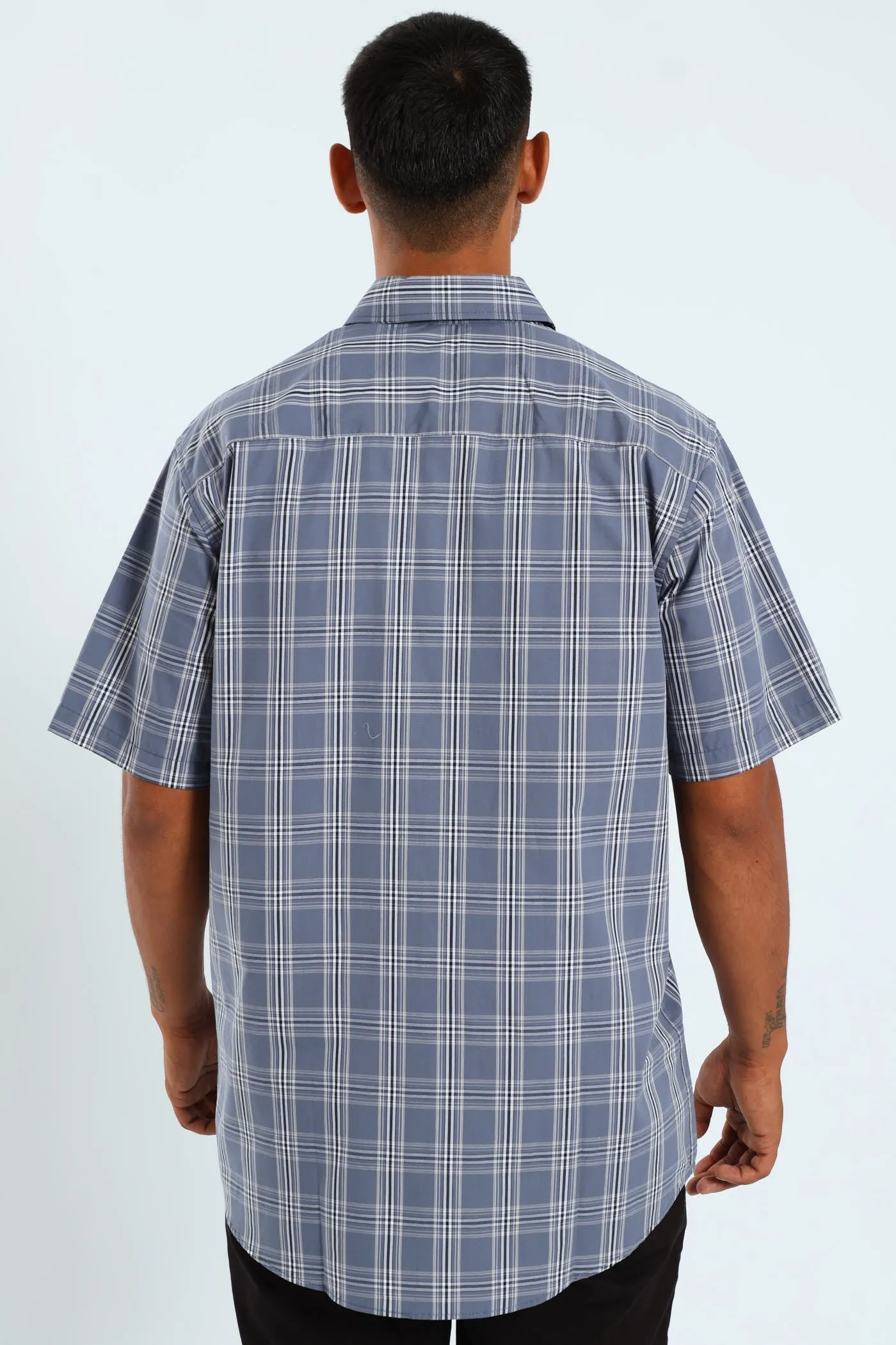 Short Sleeve Check Shirt - Grey/Navy sold by Edgars product image thumbnail 2