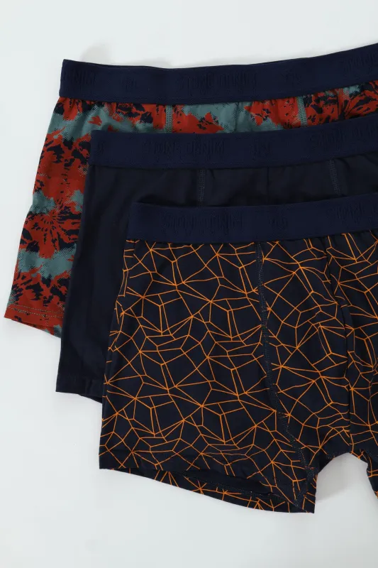 3 Pack Hi Fashion Trunks - Navy sold by Edgars