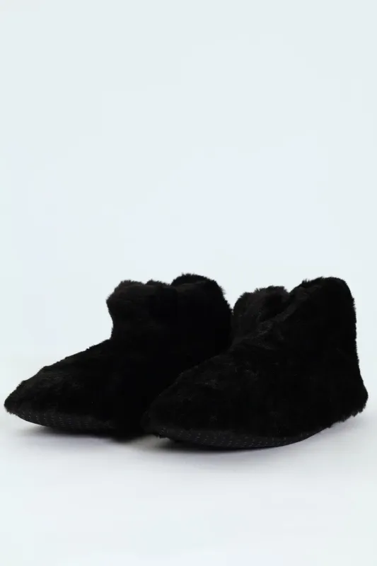 Faux Fur Bootie Sock - Black sold by Edgars
