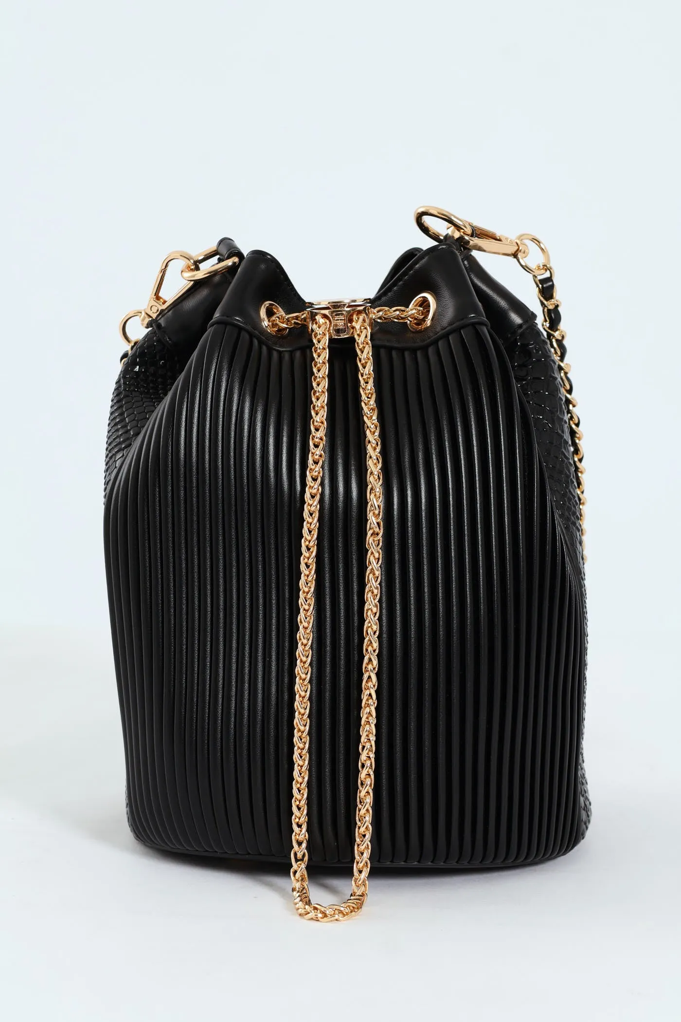 Bucket Bag With Front Chain - Black sold by Edgars