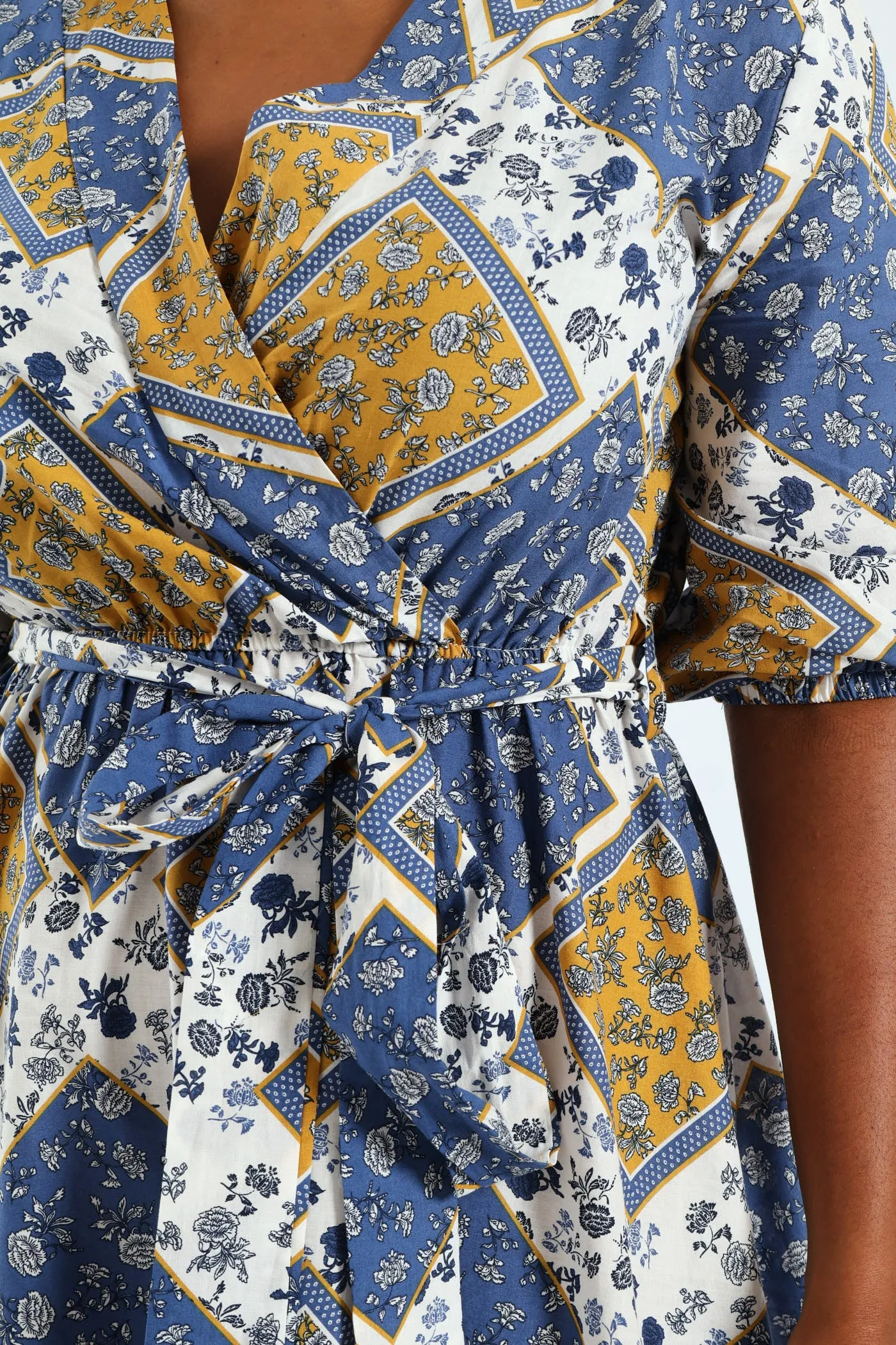 3/4 Sleeve Belted Mock Wrap Midi Dress sold by Edgars product image thumbnail 4