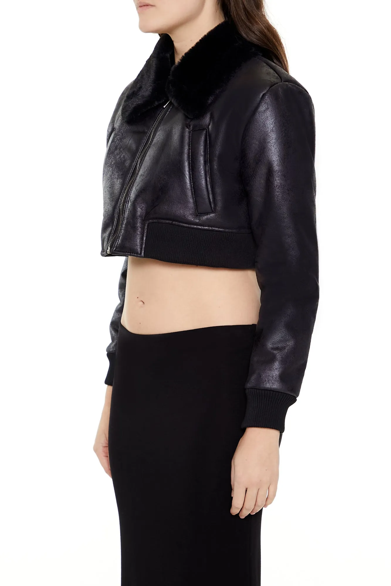Cropped Bomber Jacket - Black sold by Edgars product image thumbnail 3