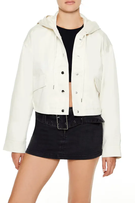 Cropped Bomber Jacket - Cream sold by Edgars 