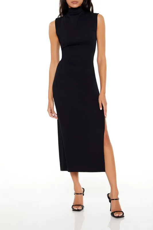 Cap Sleeve Natural Waist Midi Dress - Black sold by Edgars