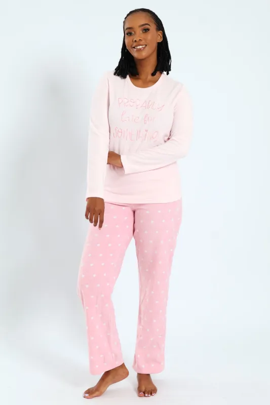 Polar Fleece Sleep Set - Pink sold by Edgars