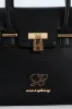 Handbag With Lock Detail - Black sold by Edgars