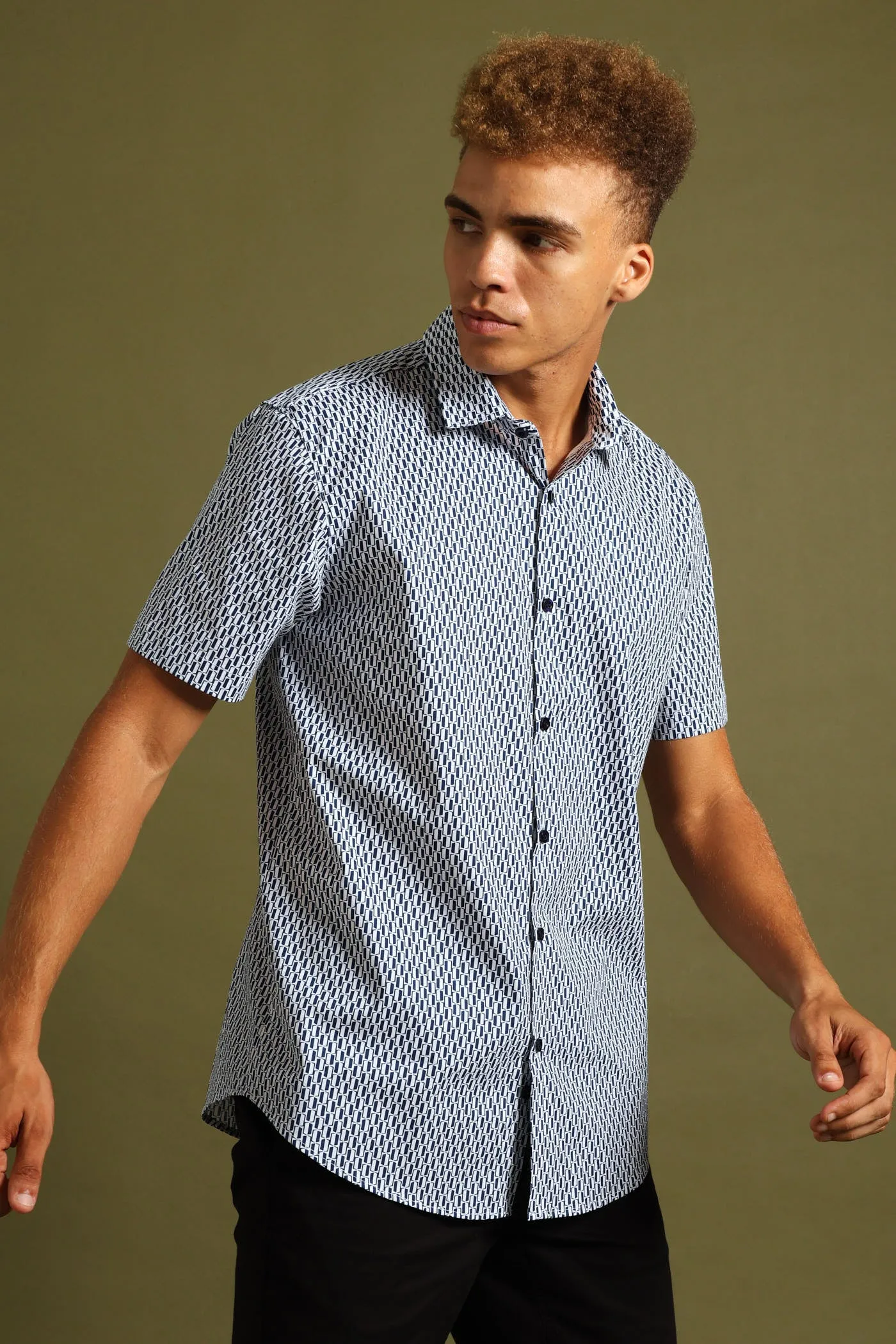 Geo Print Shirt - White/Blue sold by Edgars product image thumbnail 3