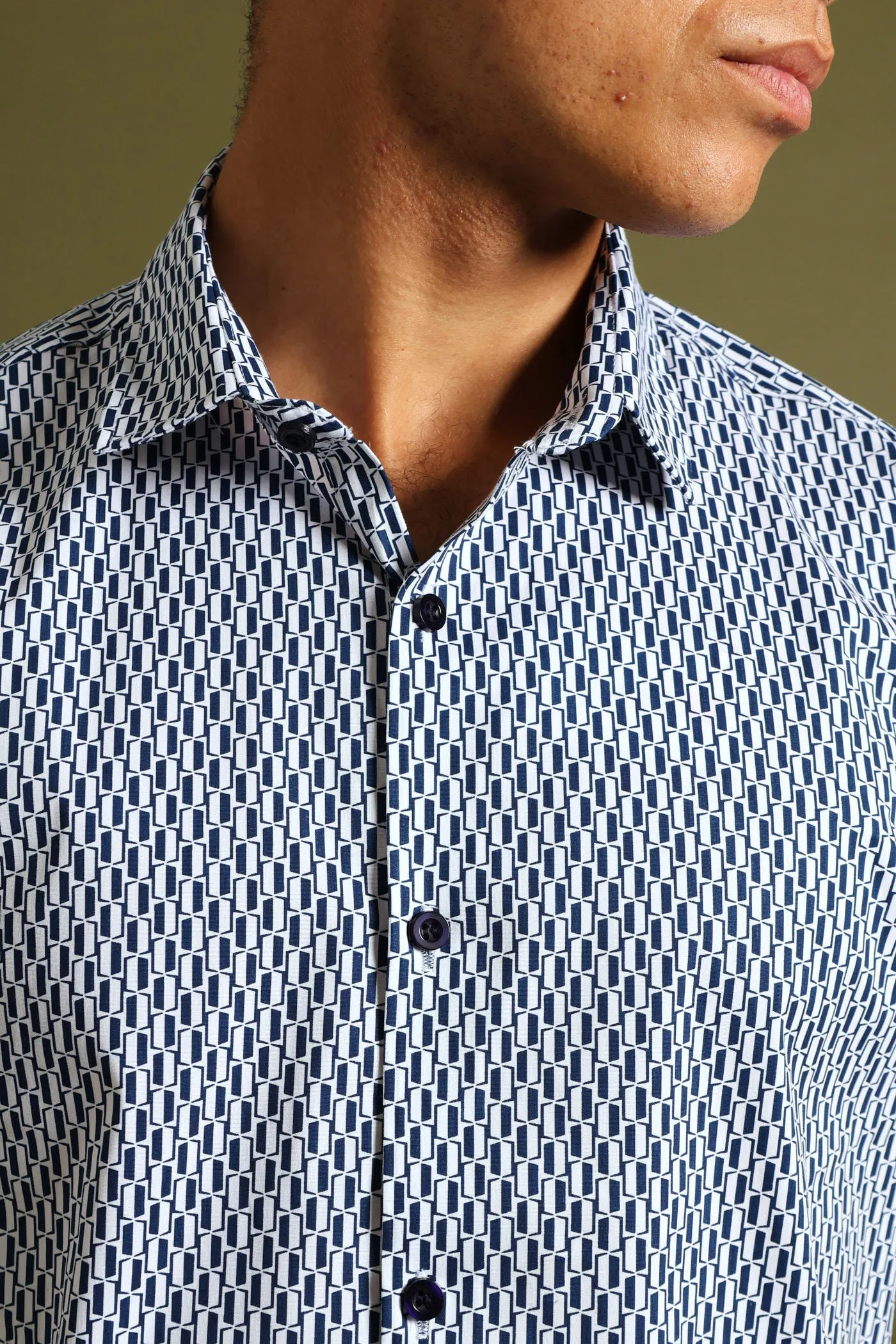 Geo Print Shirt - White/Blue sold by Edgars product image thumbnail 2