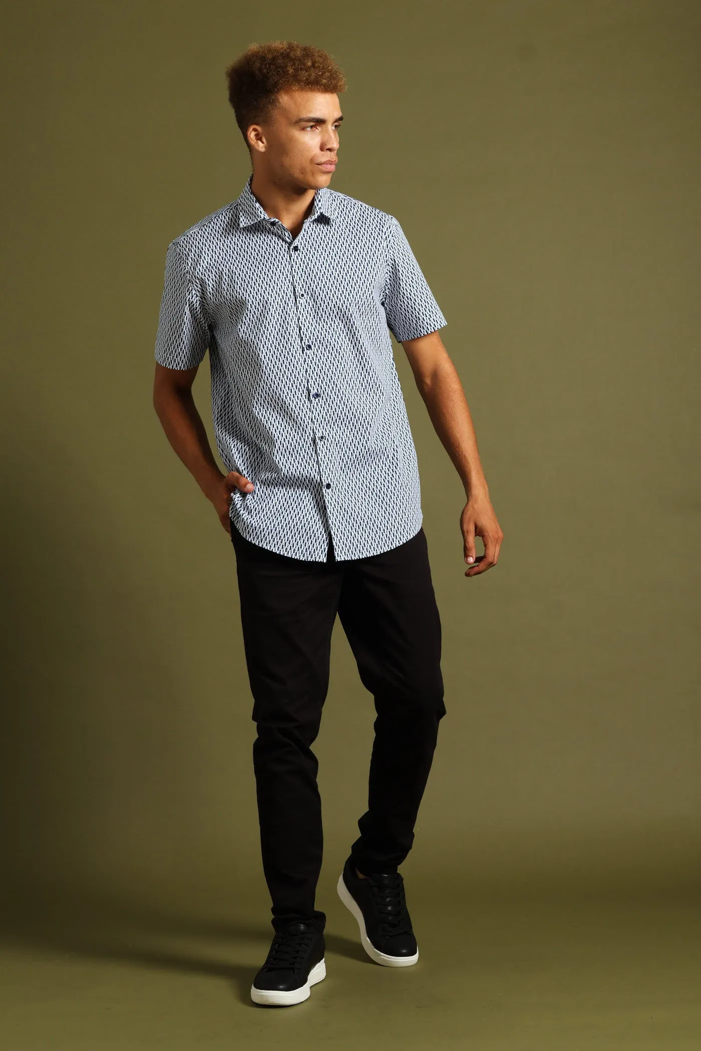 Geo Print Shirt - White/Blue sold by Edgars product image thumbnail 5