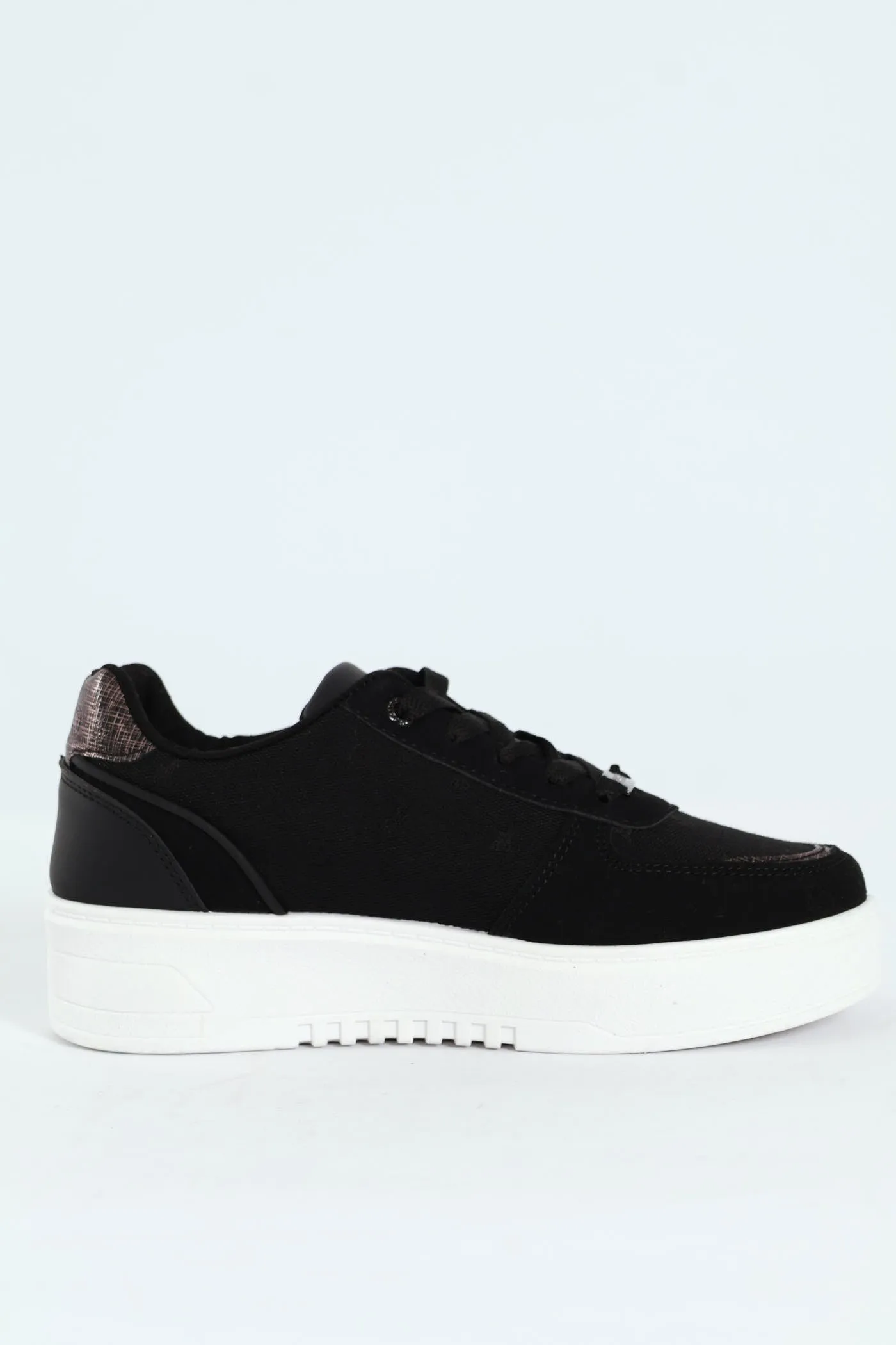 Jacquard Platform Lace Up Sneaker - Black/White sold by Edgars product image thumbnail 4