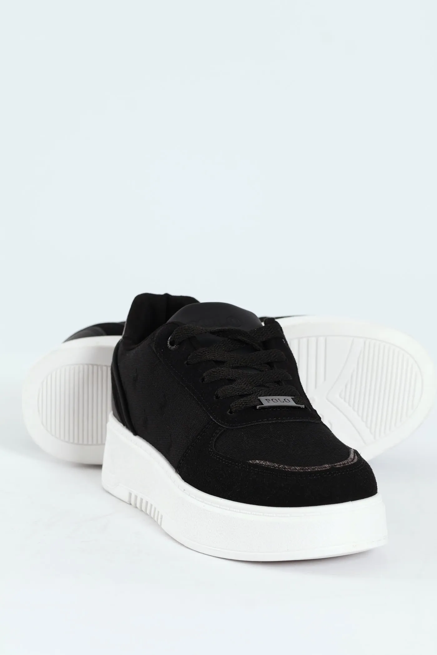 Jacquard Platform Lace Up Sneaker - Black/White sold by Edgars product image thumbnail 2