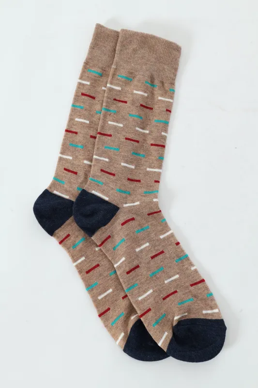 Melange Print Single Anklet Sock - Brown sold by Edgars