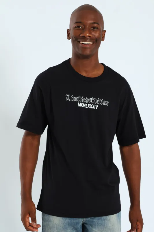 Short Sleeve Back Print Tee - Black sold by Edgars 
