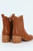 Block Heel Side Gusset Chelsea Boot - Brown sold by Edgars 