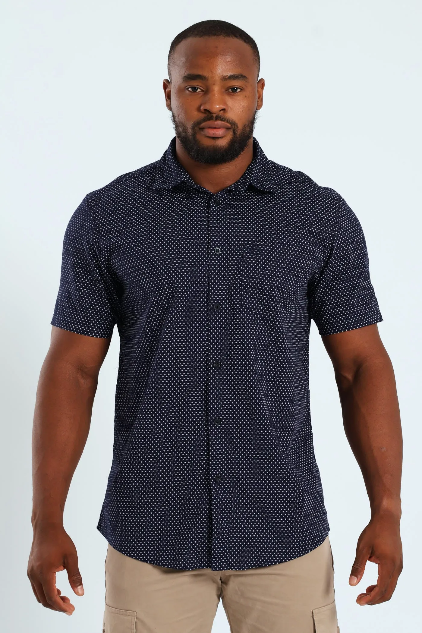Diamond Geo Print Shirt - Navy sold by Edgars